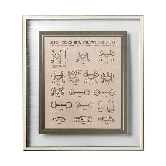 Mercana - Equine Riding Gear I v2 by Mercana Studio Hand Embellished Framed Art Print Matted under Glass - 12499 view 1