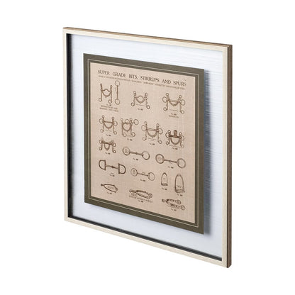 Mercana - Equine Riding Gear I v2 by Mercana Studio Hand Embellished Framed Art Print Matted under Glass - 12499 view 2