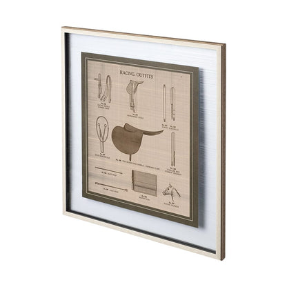 Mercana - Equine Riding Gear III v2 by Mercana Studio Hand Embellished Framed Art Print Matted under Glass - 12501 view 1