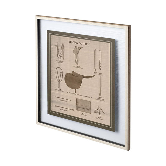 Mercana - Equine Riding Gear III v2 by Mercana Studio Hand Embellished Framed Art Print Matted under Glass - 12501 view 1