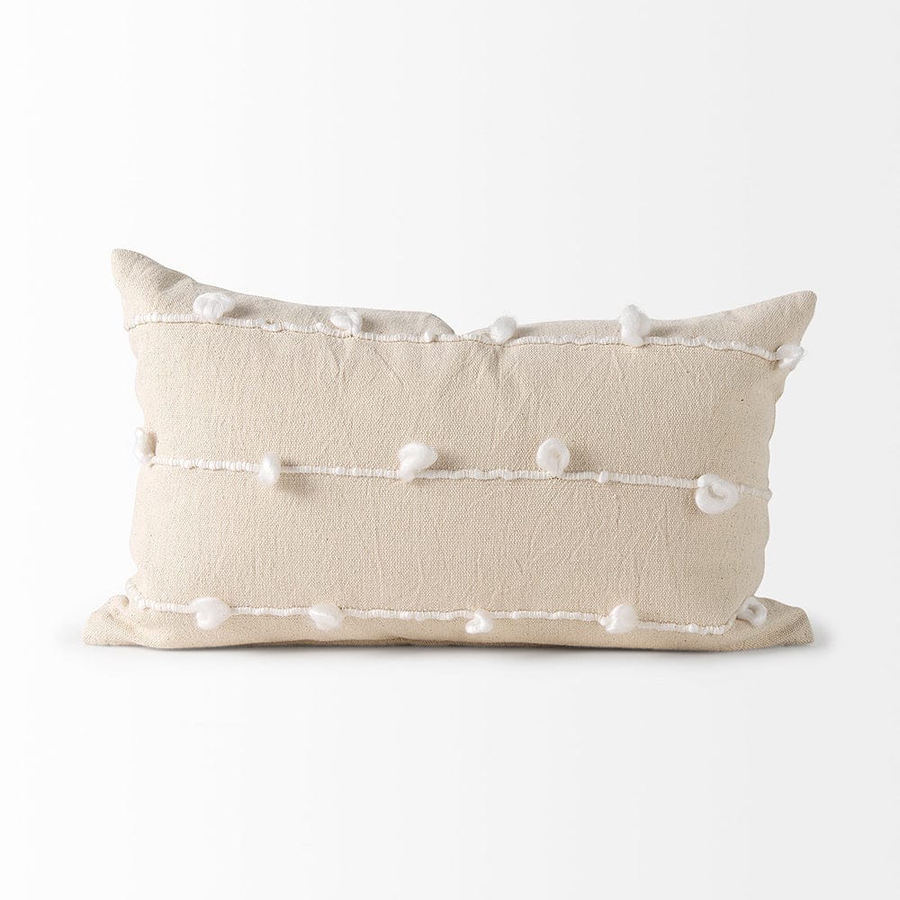 Mercana - Erica 13 x 21 Cream With White Detail Decorative Pillow Cover - 68884 view 6