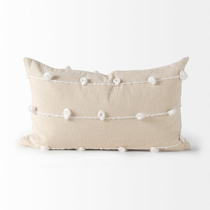 Mercana - Erica 13 x 21 Cream With White Detail Decorative Pillow Cover - 68884 view 8