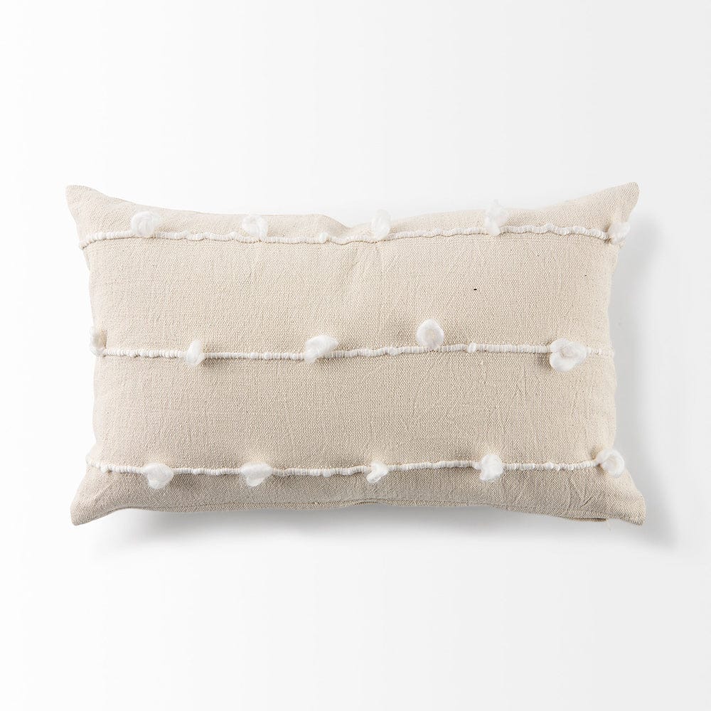 Mercana - Erica 13 x 21 Cream With White Detail Decorative Pillow Cover - 68884 view 9