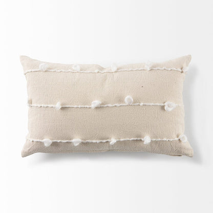 Mercana - Erica 13 x 21 Cream With White Detail Decorative Pillow Cover - 68884 view 9