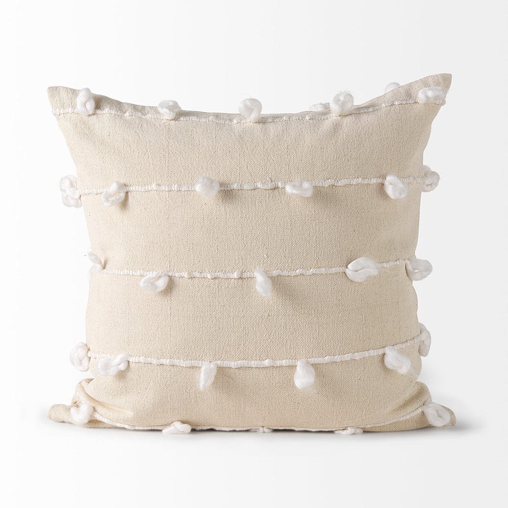 Mercana - Erica 20 x 20 Cream With White Detail Decorative Pillow Cover - 68883 view 3