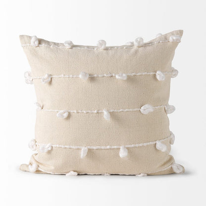 Mercana - Erica 20 x 20 Cream With White Detail Decorative Pillow Cover - 68883 view 3
