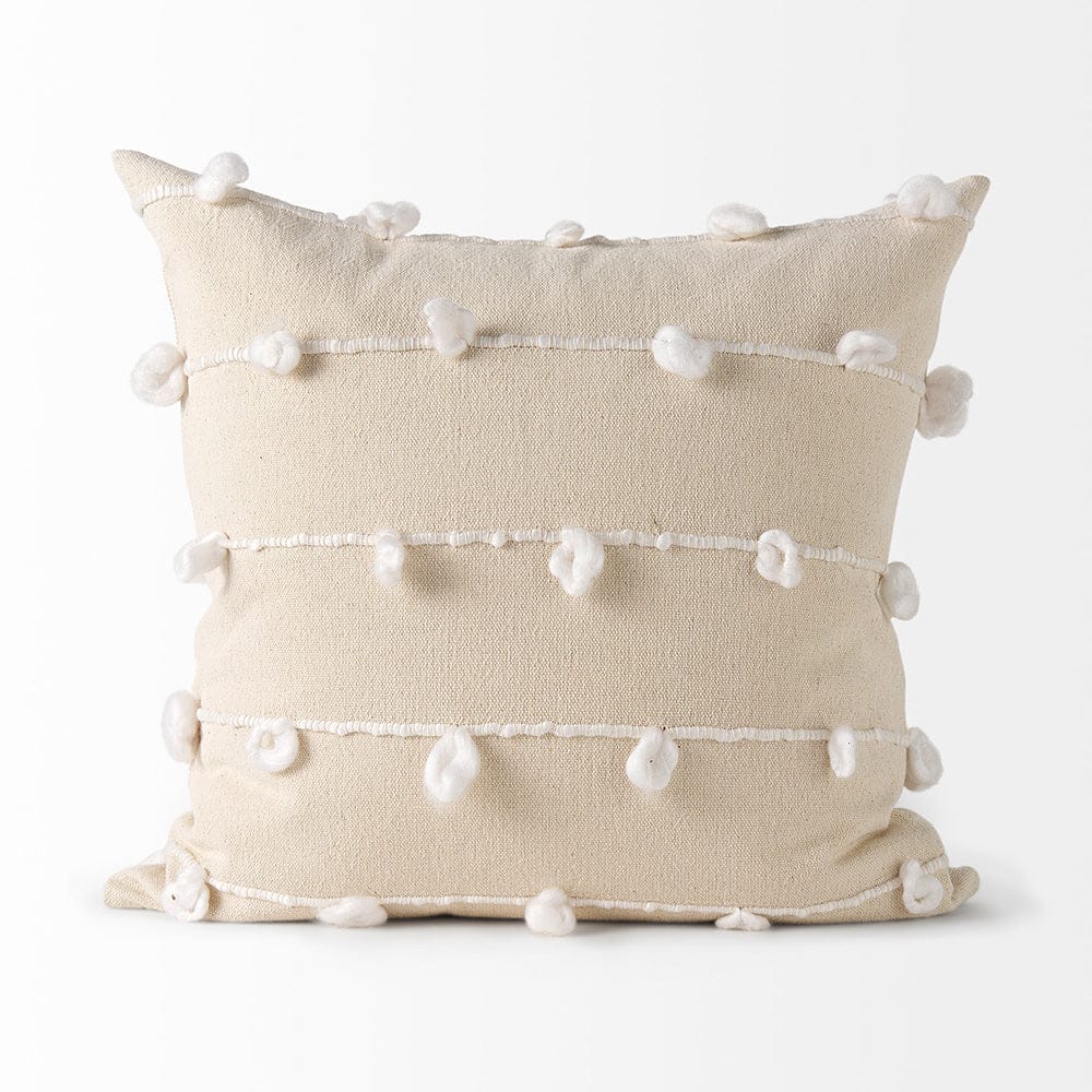 Mercana - Erica 20 x 20 Cream With White Detail Decorative Pillow Cover - 68883 view 5