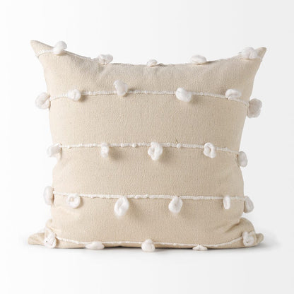 Mercana - Erica 20 x 20 Cream With White Detail Decorative Pillow Cover - 68883 view 5