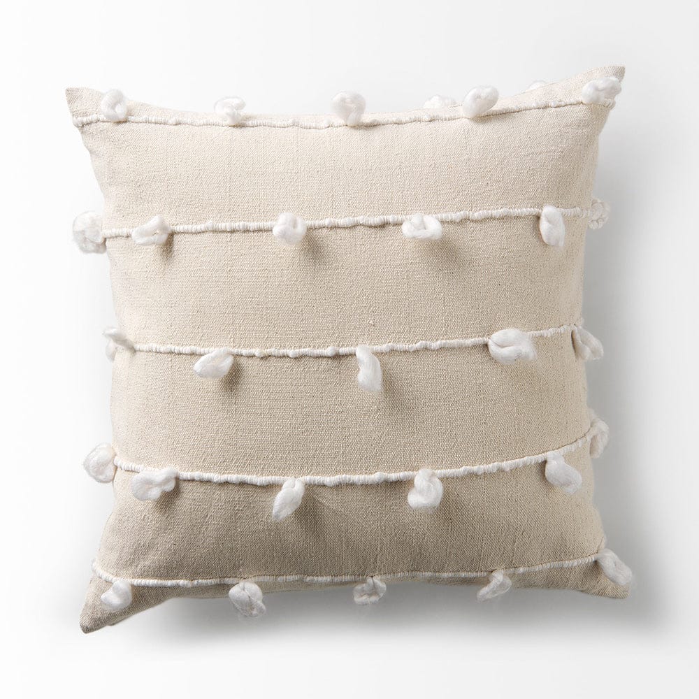 Mercana - Erica 20 x 20 Cream With White Detail Decorative Pillow Cover - 68883 view 6