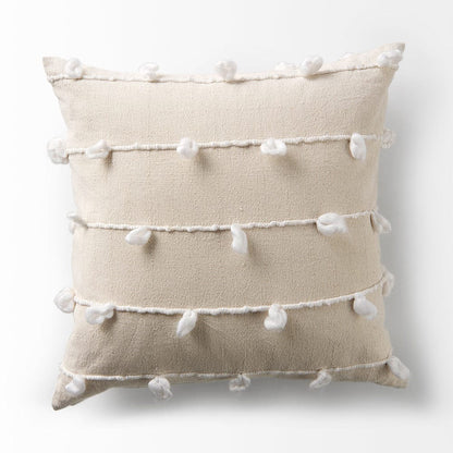 Mercana - Erica 20 x 20 Cream With White Detail Decorative Pillow Cover - 68883 view 6