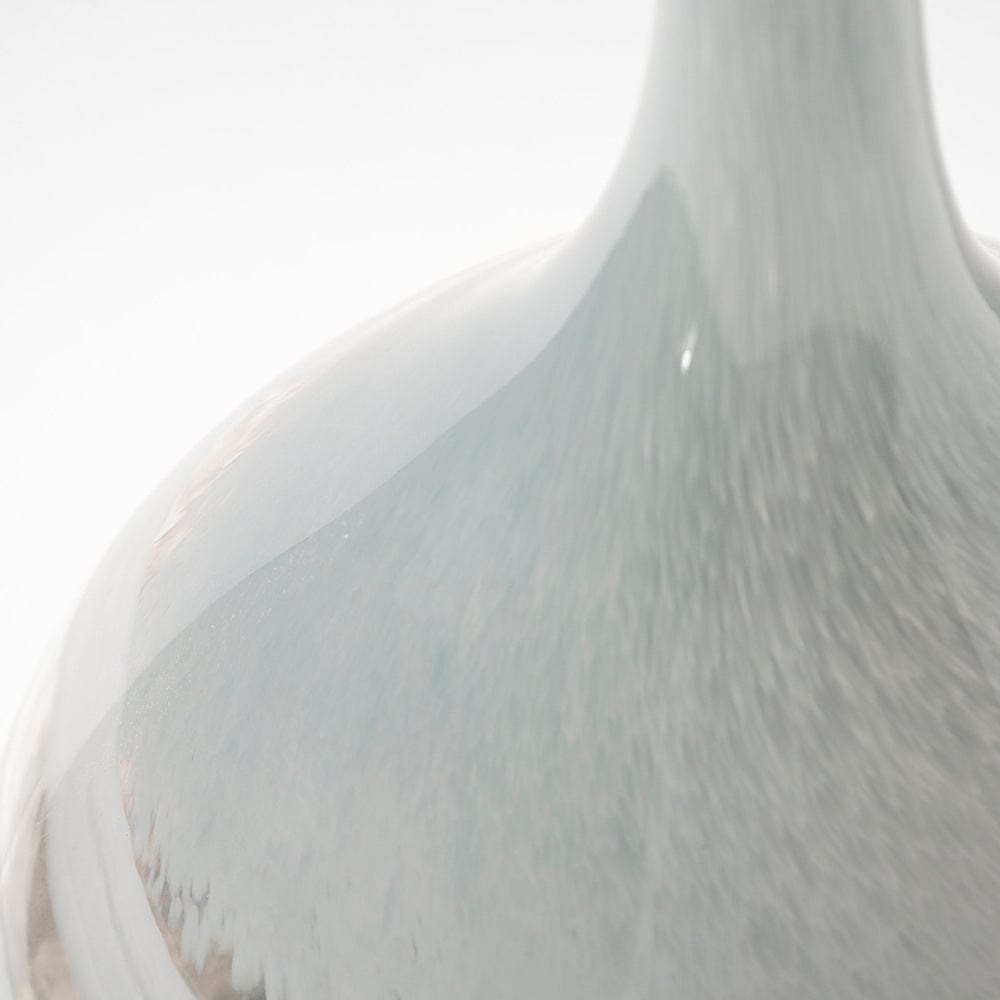 Mercana - Erie I Short Two Toned Sky Blue Dark Brown Blown Glass Vase - 30999 view 6