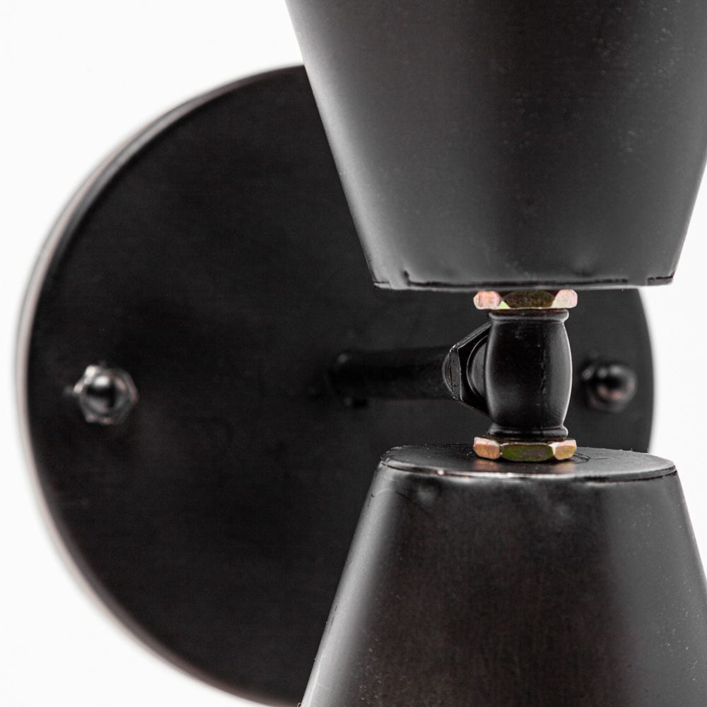Mercana - Eris II 7.3x12.6 Black Metal w/Gold Accent Double-Cone Wall Sconce - 68433_CLOSEOUT view 4