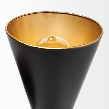 Mercana - Eris II 7.3x12.6 Black Metal w/Gold Accent Double-Cone Wall Sconce - 68433_CLOSEOUT view 6