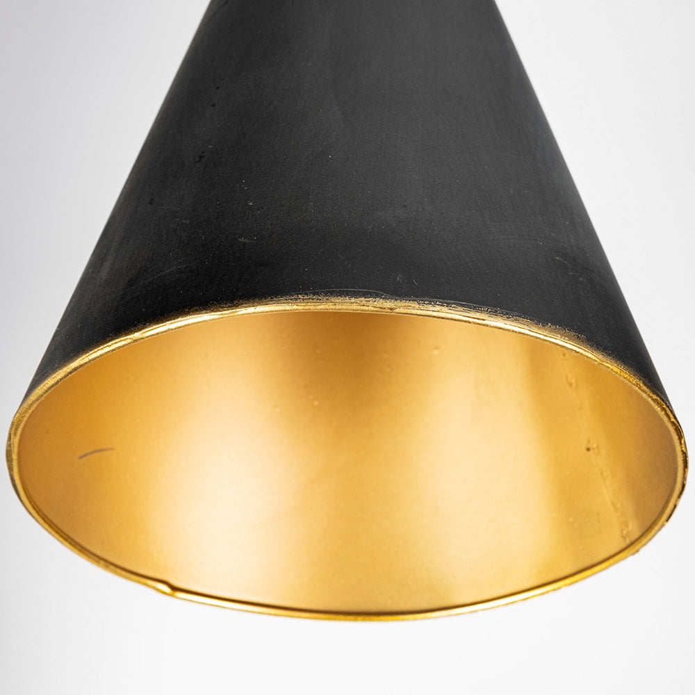 Mercana - Eris III 58.3"H Black/Brass Metal Cone Shade Floor Lamp - 68977 view 8