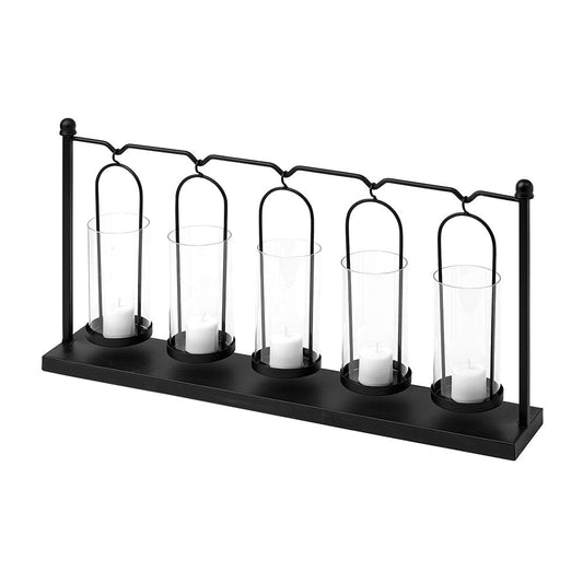 Mercana - Erlen Black Metal Hanging Votive Five Candle Table Candle Holder - 68601_CLOSEOUT view 1