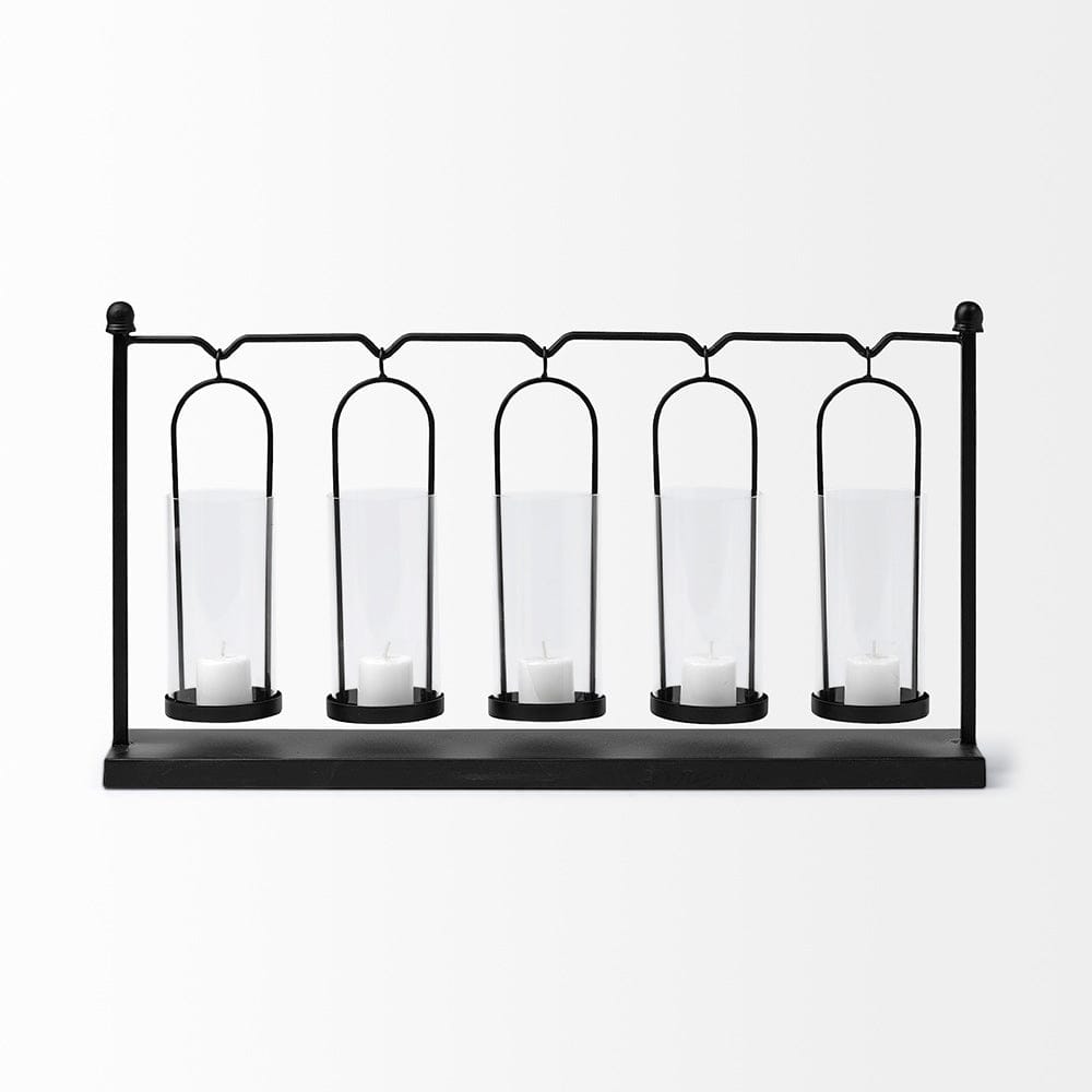 Mercana - Erlen Black Metal Hanging Votive Five Candle Table Candle Holder - 68601_CLOSEOUT view 2