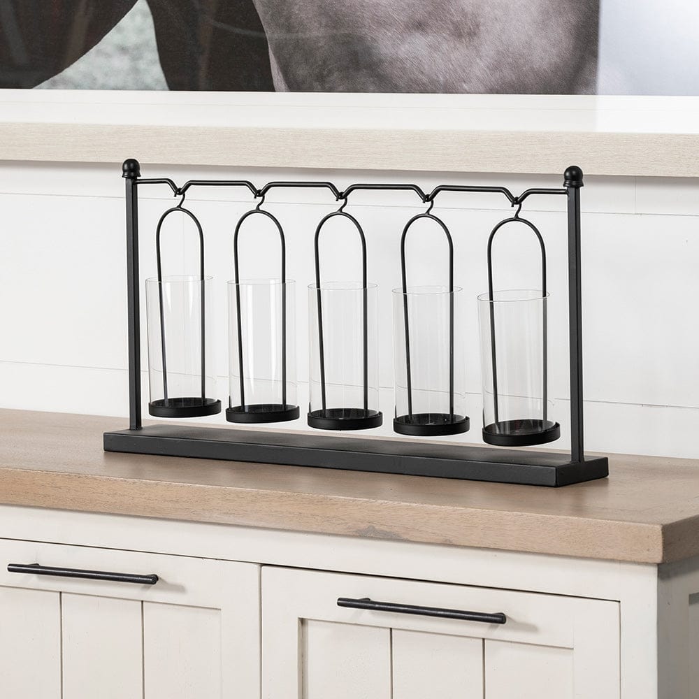 Mercana - Erlen Black Metal Hanging Votive Five Candle Table Candle Holder - 68601_CLOSEOUT view 6