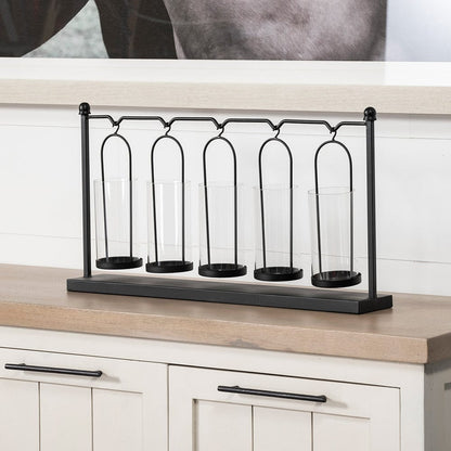 Mercana - Erlen Black Metal Hanging Votive Five Candle Table Candle Holder - 68601_CLOSEOUT view 6