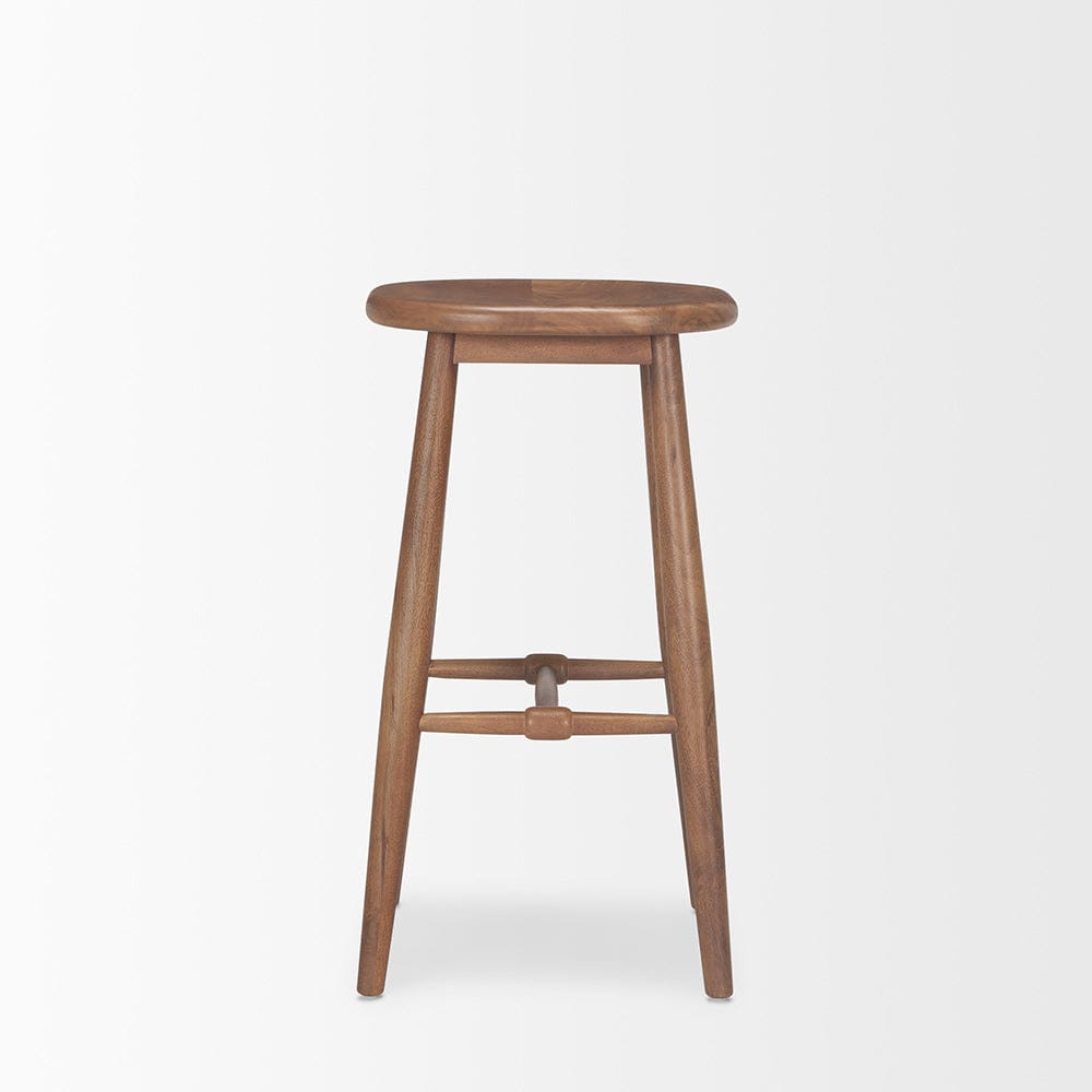Mercana - Ernest Medium Brown Wood Bar Stool - 70591_CLOSEOUT view 2