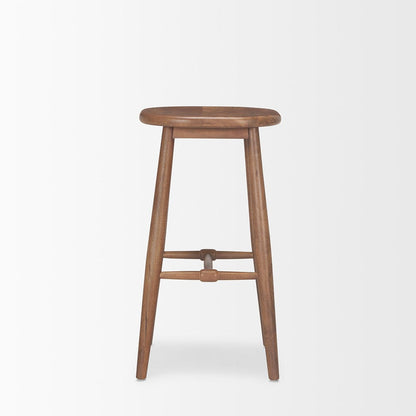 Mercana - Ernest Medium Brown Wood Bar Stool - 70591_CLOSEOUT view 2