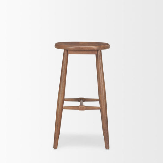 Mercana - Ernest Medium Brown Wood Bar Stool - 70591_CLOSEOUT view 2
