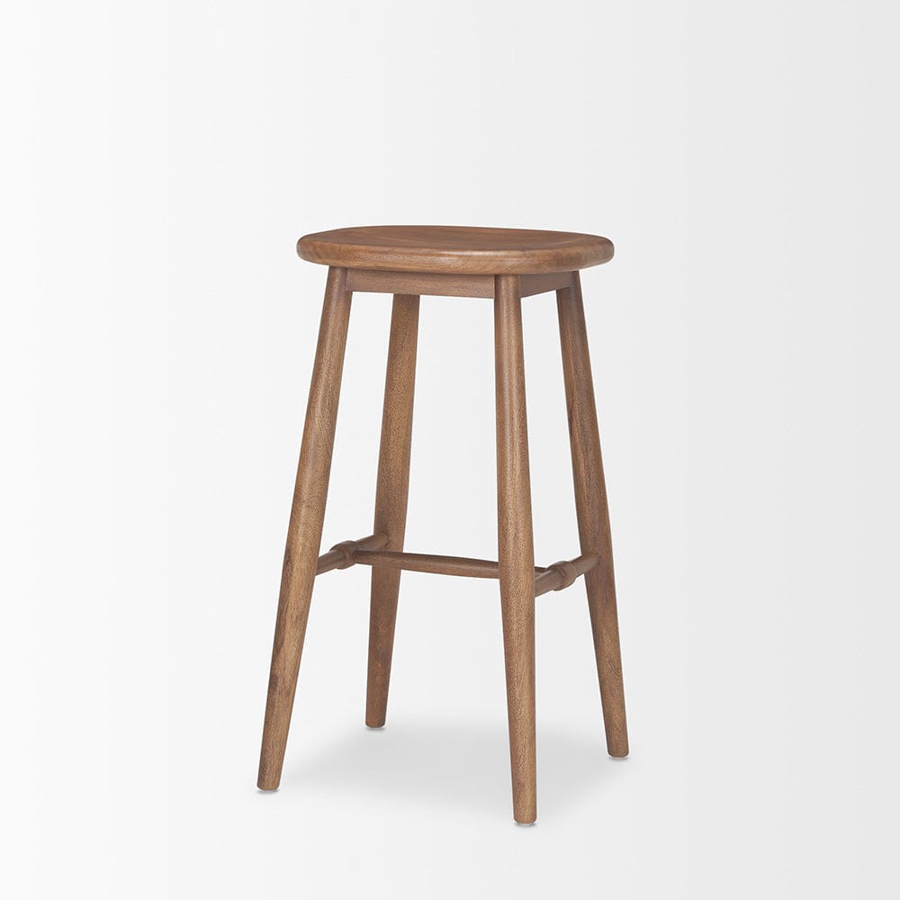 Mercana - Ernest Medium Brown Wood Bar Stool - 70591_CLOSEOUT view 4