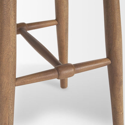 Mercana - Ernest Medium Brown Wood Bar Stool - 70591_CLOSEOUT view 7