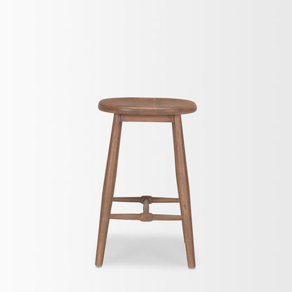 Mercana - Ernest Medium Brown Wood Counter Stool - 70590_CLOSEOUT view 2