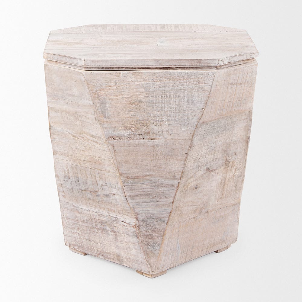 Mercana - Esagono Octagonal Reclaimed Wood End/Side Table w/ Storage - 67531_CLOSEOUT view 2