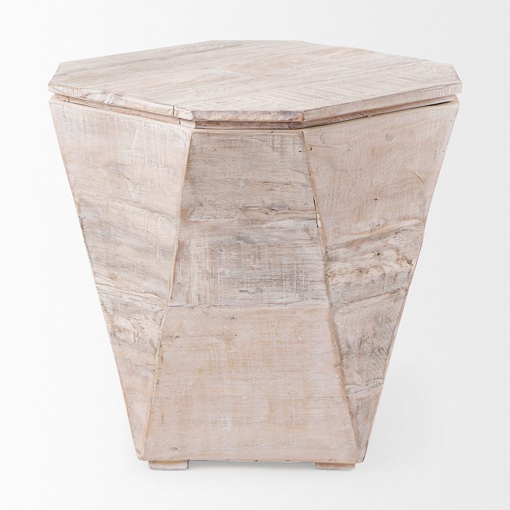 Mercana - Esagono Octagonal Reclaimed Wood End/Side Table w/ Storage - 67531_CLOSEOUT view 4