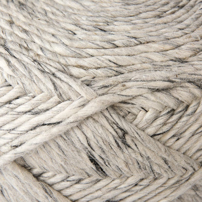 Mercana - Esfera 17.7L x 15.7W x 15.7H Beige Chevron Woven Round Pouf - 69449 view 4