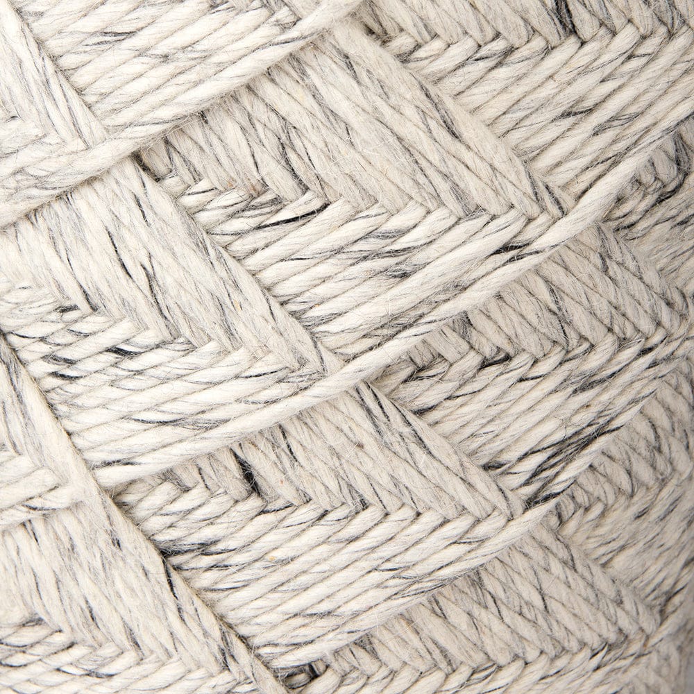 Mercana - Esfera 17.7L x 15.7W x 15.7H Beige Chevron Woven Round Pouf - 69449 view 5