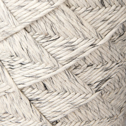 Mercana - Esfera 17.7L x 15.7W x 15.7H Beige Chevron Woven Round Pouf - 69449 view 5