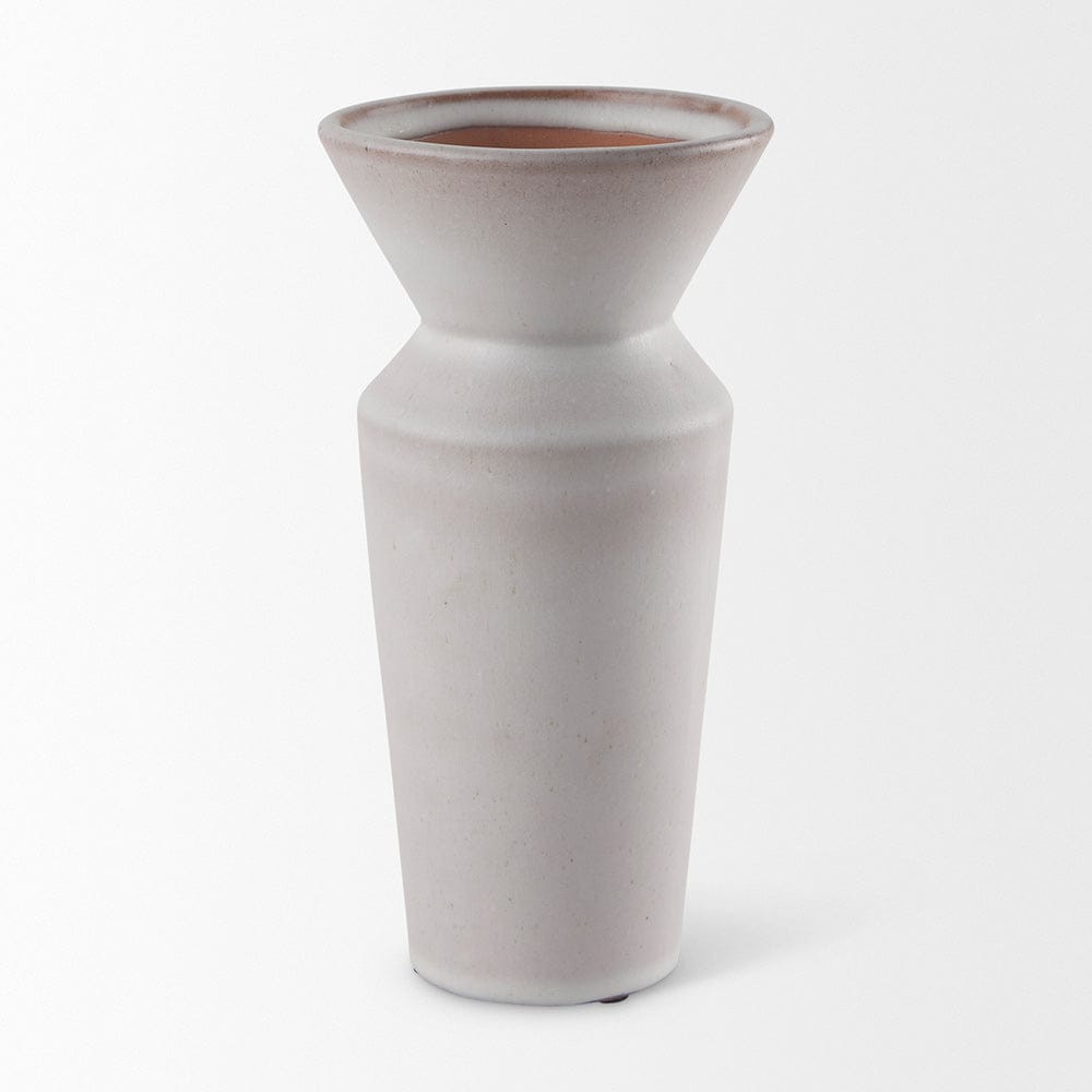 Mercana - Esme 4.5L x 4.5W x 10.4H Whitewashed Ceramic Vase - 69807_CLOSEOUT view 2