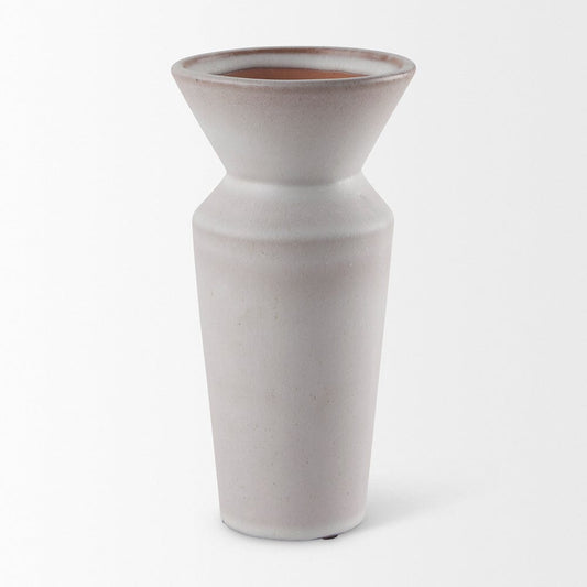 Mercana - Esme 4.5L x 4.5W x 10.4H Whitewashed Ceramic Vase - 69807_CLOSEOUT view 2