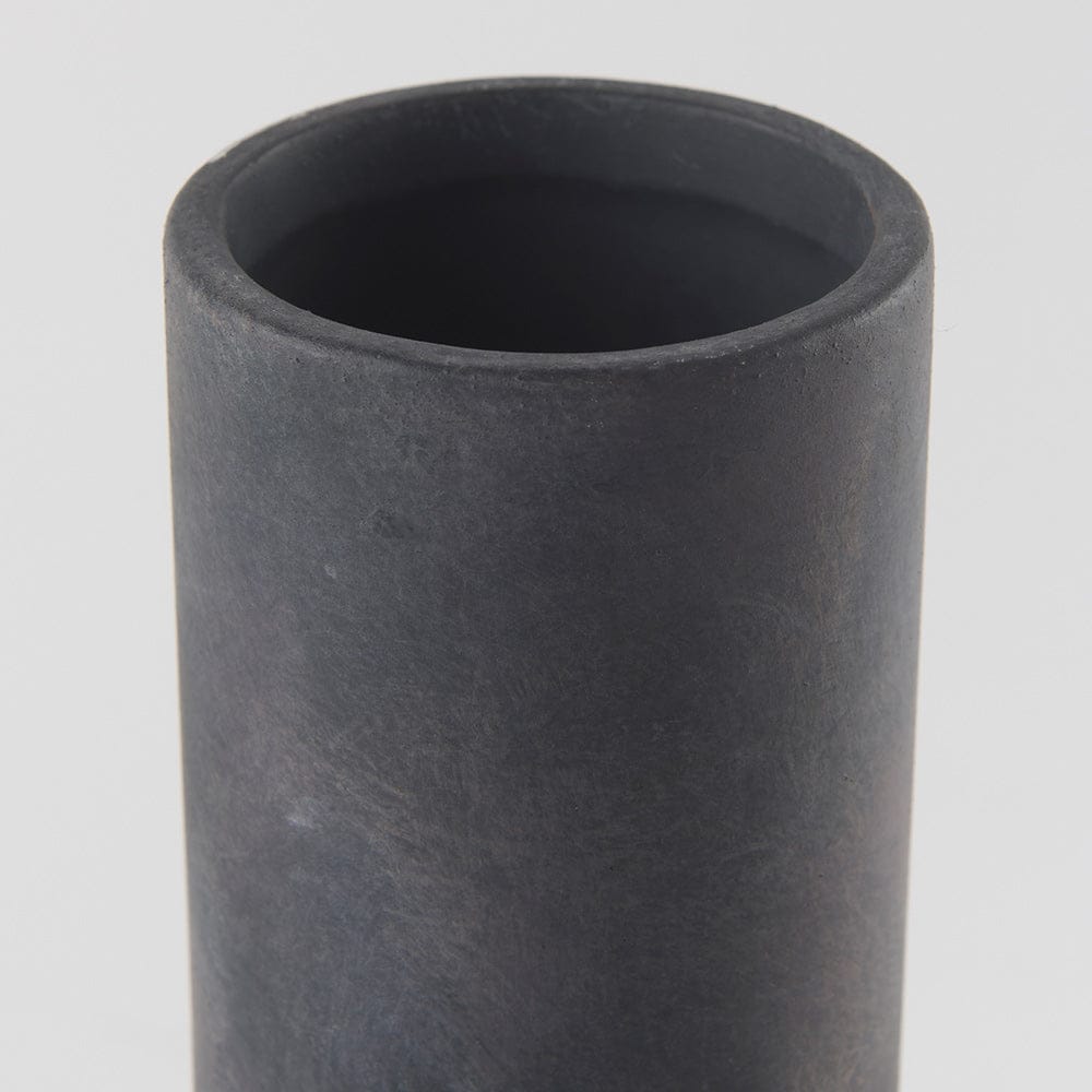 Mercana - Esme 7.1L x 7.1W x 15.0H Dark Gray Ceramic Vase - 69809 view 3