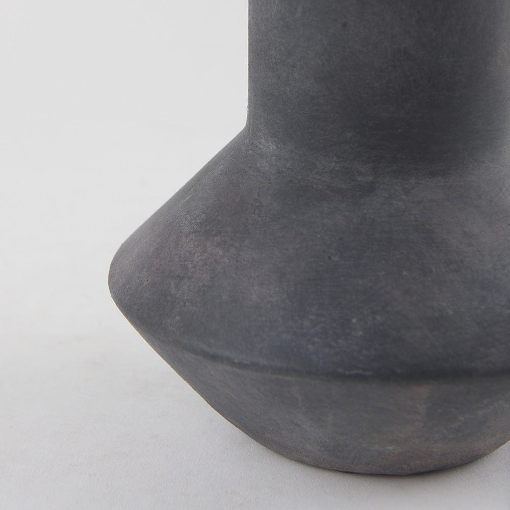 Mercana - Esme 7.1L x 7.1W x 15.0H Dark Gray Ceramic Vase - 69809 view 5