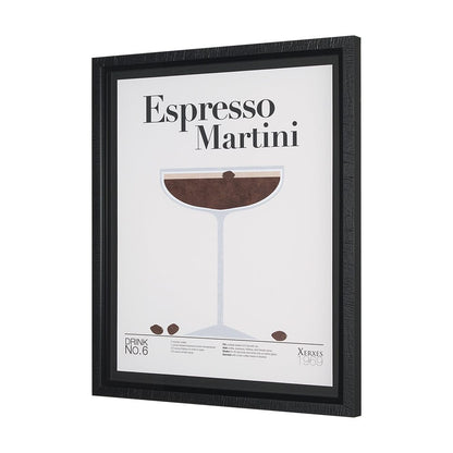 Mercana - Espresso Martini by Mercana Studio a Hand Embelished Textured Framed Art Print Matted under Glass - 15434 view 2