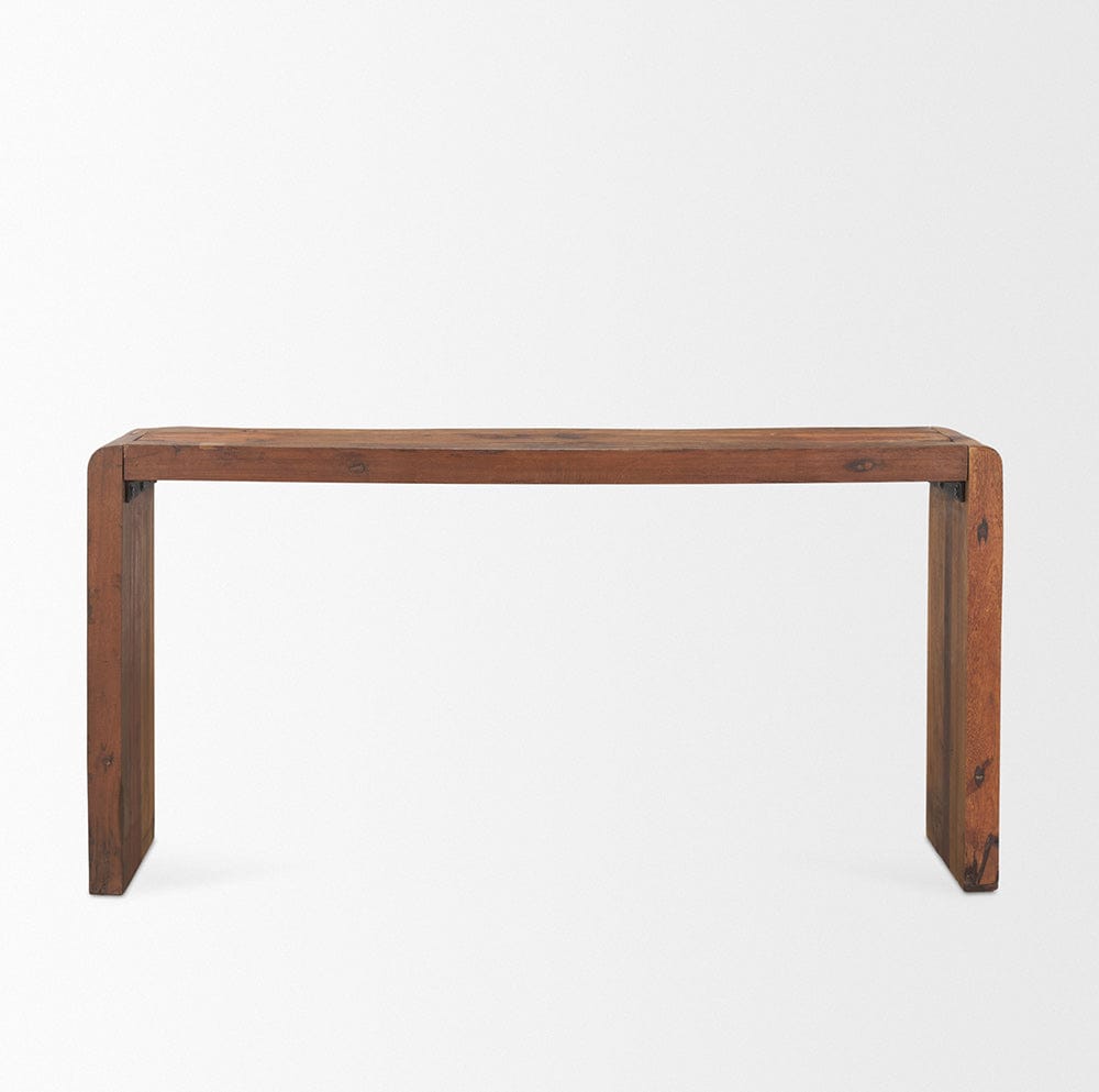 Mercana - Estelle Rustic Brown Reclaimed Wood Console Table - 70512 view 2