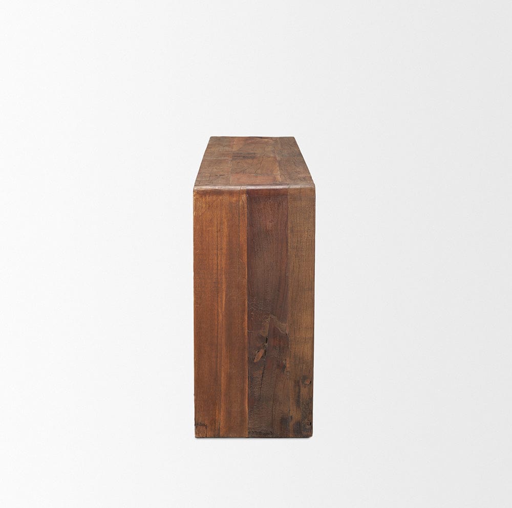 Mercana - Estelle Rustic Brown Reclaimed Wood Console Table - 70512 view 3