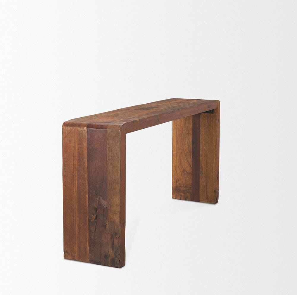 Mercana - Estelle Rustic Brown Reclaimed Wood Console Table - 70512 view 4