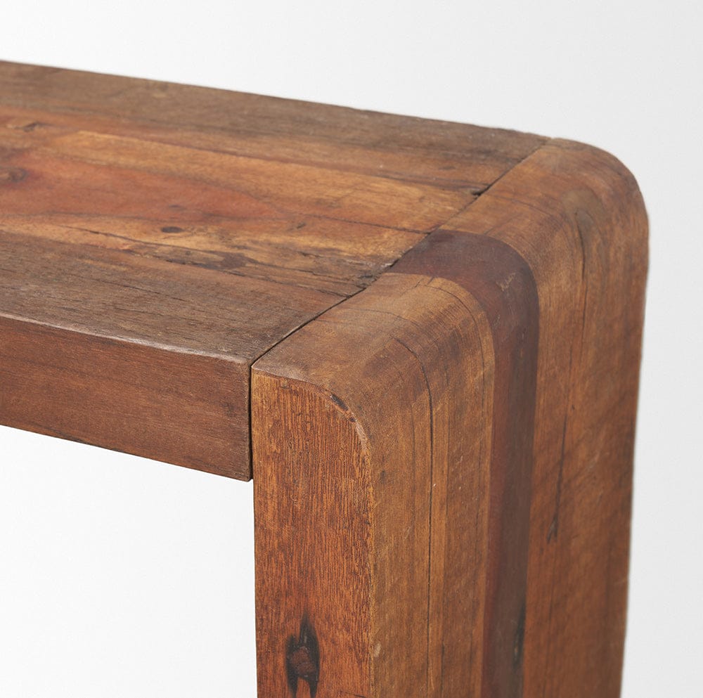 Mercana - Estelle Rustic Brown Reclaimed Wood Console Table - 70512 view 5