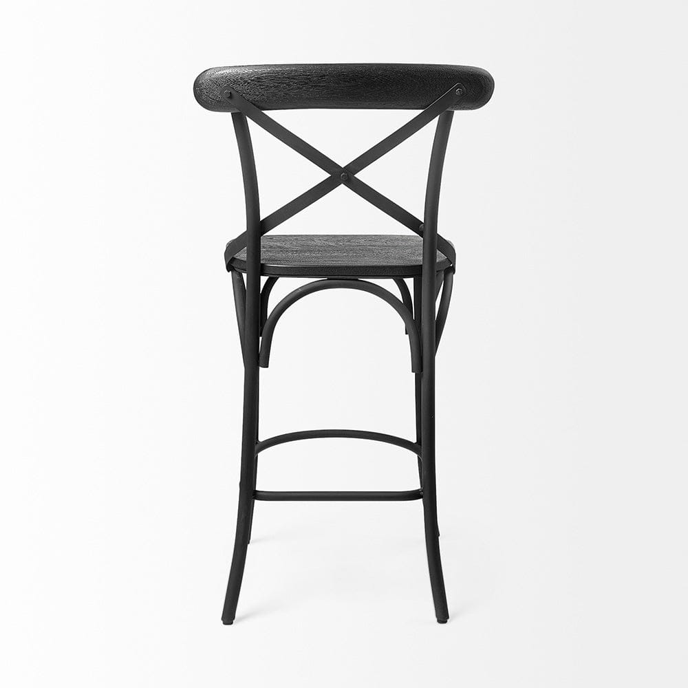 Mercana - Etienne 26.25" Seat Height Black Wood Seat Black Metal Base Stool - 68512_CLOSEOUT view 8