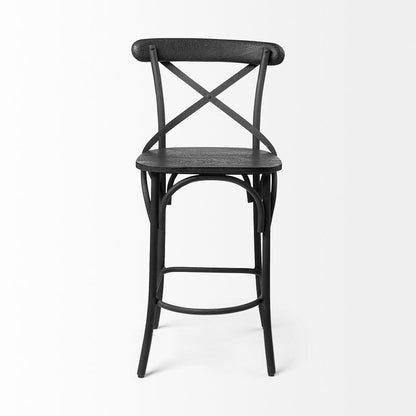 Mercana - Etienne 26.25" Seat Height Black Wood Seat Black Metal Base Stool - 68512_CLOSEOUT view 11