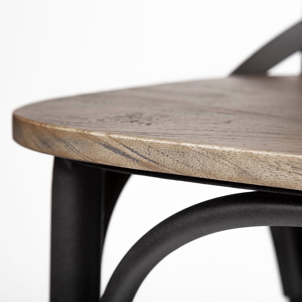 Mercana - Etienne 26.25" Seat Height Brown Wood Seat Black Metal Base Stool - 67150_CLOSEOUT view 5