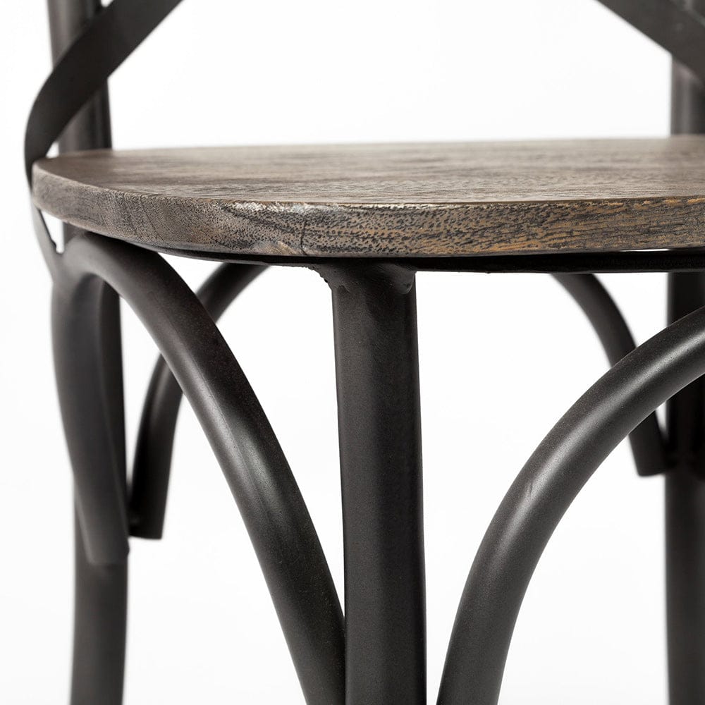 Mercana - Etienne 26.25" Seat Height Brown Wood Seat Black Metal Base Stool - 67150_CLOSEOUT view 9