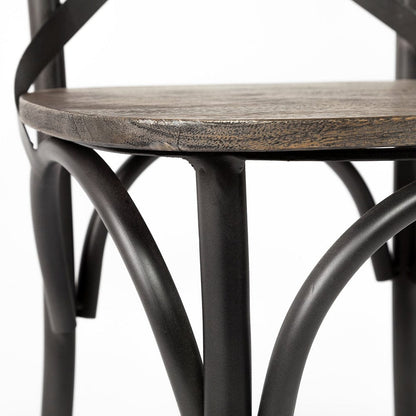Mercana - Etienne 26.25" Seat Height Brown Wood Seat Black Metal Base Stool - 67150_CLOSEOUT view 9