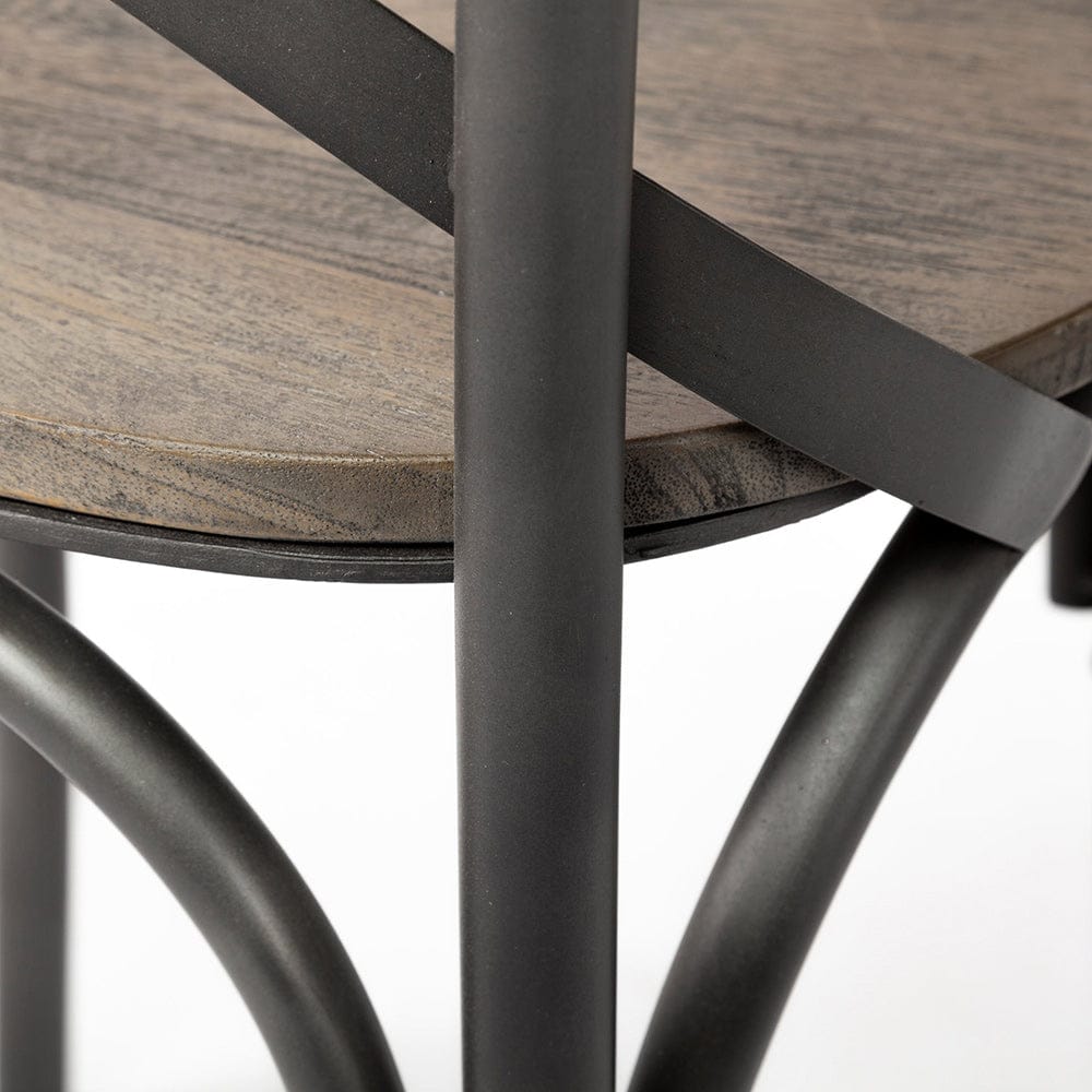 Mercana - Etienne 26.25" Seat Height Brown Wood Seat Black Metal Base Stool - 67150_CLOSEOUT view 11