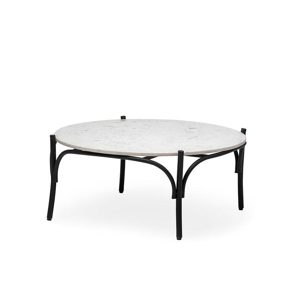 Mercana - Etienne 36" Round White Marble Top Black Metal Base Coffee Table - 68507-AB_CLOSEOUT view 1