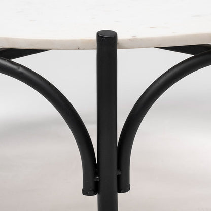 Mercana - Etienne 36" Round White Marble Top Black Metal Base Coffee Table - 68507-AB_CLOSEOUT view 3